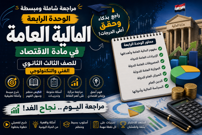 مراجعة مادة الاقتصاد - للصف الثالث الثانوي الفني والتكنولوجي
