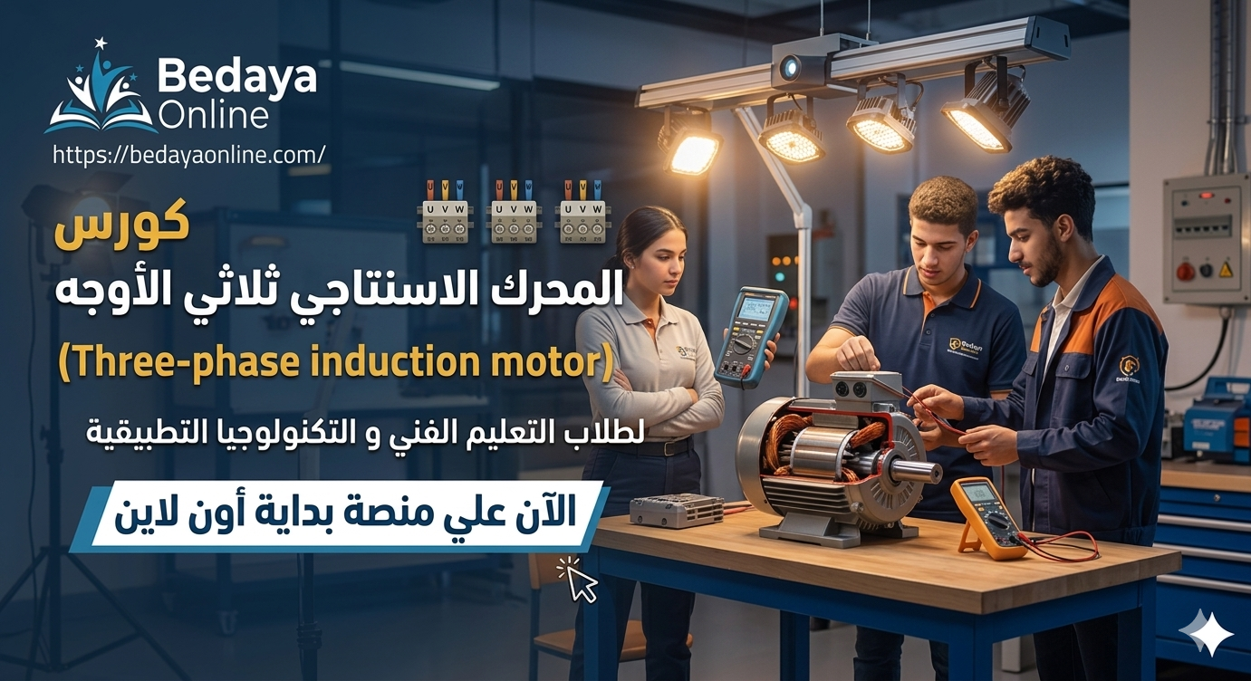 المحرك الاستنتاج ثلاثى الاوجه – Three-phase induction motor